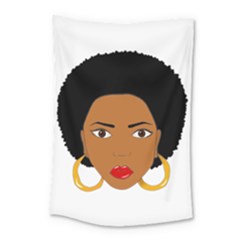 African American Woman With ?urly Hair Small Tapestry