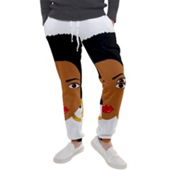 African American Woman With ?urly Hair Men s Jogger Sweatpants