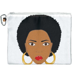 African American Woman With ?urly Hair Canvas Cosmetic Bag (xxxl) by bumblebamboo