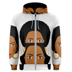 African American Woman With ?urly Hair Men s Zipper Hoodie