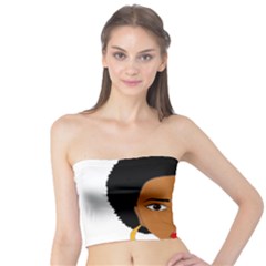 African American Woman With ?urly Hair Tube Top