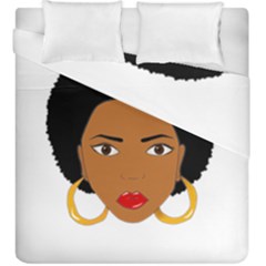 African American Woman With ?urly Hair Duvet Cover Double Side (king Size)