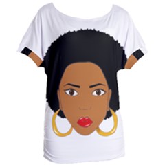 African American Woman With ?urly Hair Women s Oversized Tee by bumblebamboo