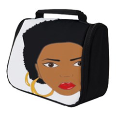 African American Woman With ?urly Hair Full Print Travel Pouch (small) by bumblebamboo