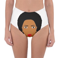 African American Woman With ?urly Hair Reversible High-waist Bikini Bottoms