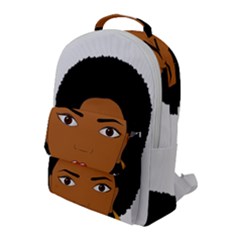 African American Woman With ?urly Hair Flap Pocket Backpack (large)