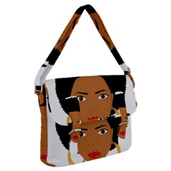 African American Woman With ?urly Hair Buckle Messenger Bag by bumblebamboo