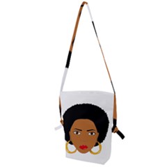 African American Woman With ?urly Hair Folding Shoulder Bag by bumblebamboo