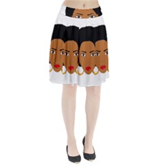 African American Woman With ?urly Hair Pleated Skirt
