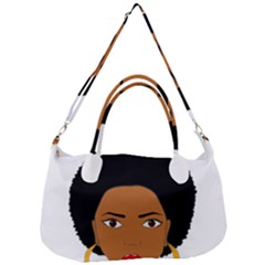 African American Woman With ?urly Hair Removal Strap Handbag by bumblebamboo