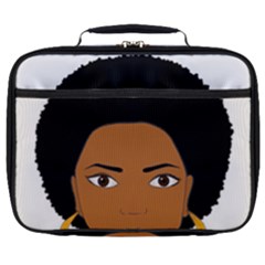 African American Woman With ?urly Hair Full Print Lunch Bag by bumblebamboo