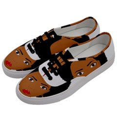 African American Woman With ?urly Hair Men s Classic Low Top Sneakers by bumblebamboo