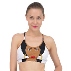 African American Woman With ?urly Hair Basic Training Sports Bra by bumblebamboo