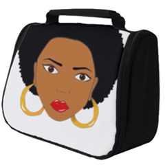 African American Woman With ?urly Hair Full Print Travel Pouch (big) by bumblebamboo