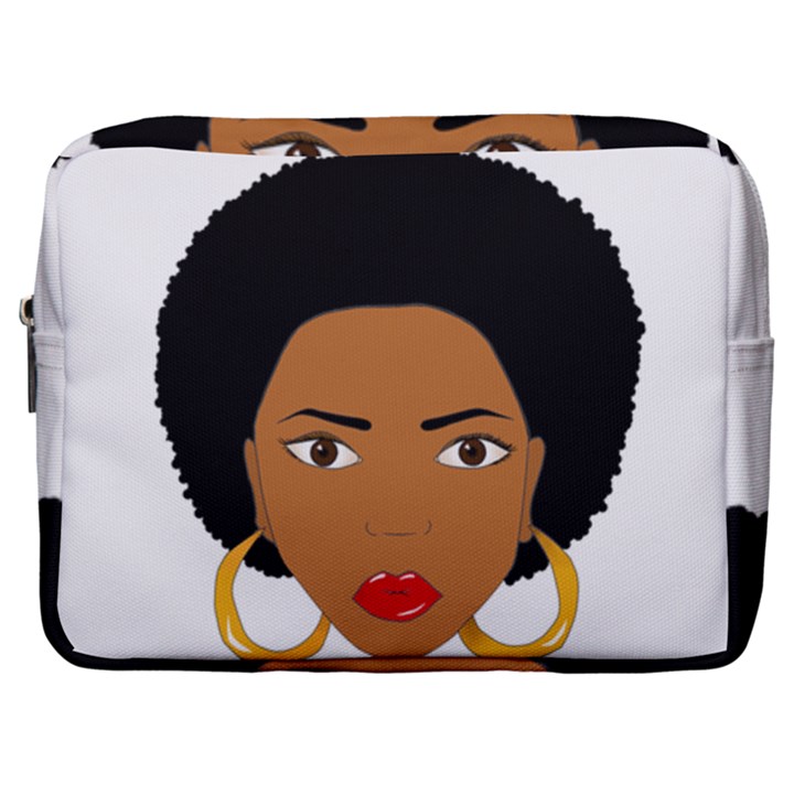 African American woman with сurly hair Make Up Pouch (Large)