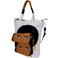 African American Woman With ?urly Hair Shoulder Tote Bag by bumblebamboo