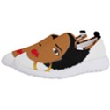 African American woman with сurly hair Men s Slip On Sneakers View2