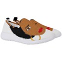 African American woman with сurly hair Men s Slip On Sneakers View3