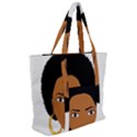 African American woman with сurly hair Zip Up Canvas Bag View2