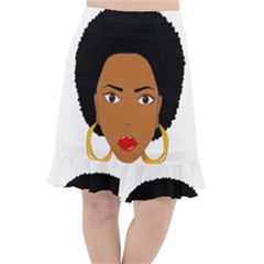 African American Woman With ?urly Hair Fishtail Chiffon Skirt by bumblebamboo