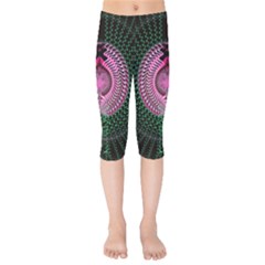 Fractal Traditional Fractal Hypnotic Kids  Capri Leggings  by Pakrebo