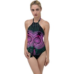 Fractal Traditional Fractal Hypnotic Go With The Flow One Piece Swimsuit by Pakrebo