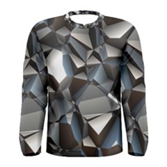 Triangles Polygon Color Silver Uni Men s Long Sleeve Tee by Pakrebo