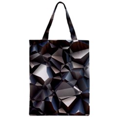 Triangles Polygon Color Silver Uni Zipper Classic Tote Bag by Pakrebo