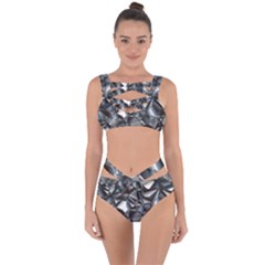 Triangles Polygon Color Silver Uni Bandaged Up Bikini Set  by Pakrebo