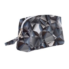 Triangles Polygon Color Silver Uni Wristlet Pouch Bag (medium) by Pakrebo