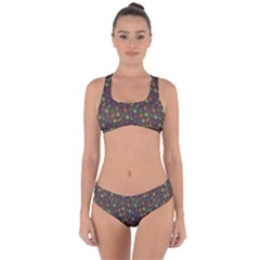 Tribal Leaves House Art Tribal Art Criss Cross Bikini Set by Pakrebo