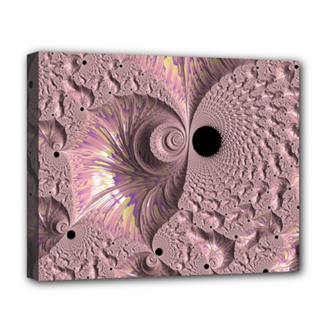 Fractal Tender Rose Cream Deluxe Canvas 20  X 16  (stretched) by Pakrebo