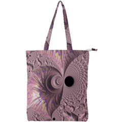 Fractal Tender Rose Cream Double Zip Up Tote Bag by Pakrebo