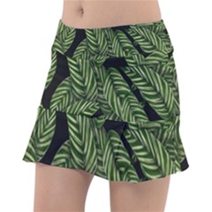 Leaves Pattern Tropical Green Tennis Skirt by Pakrebo