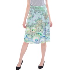 Pattern Background Floral Fractal Midi Beach Skirt by Pakrebo
