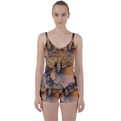 Night Moth Tie Front Two Piece Tankini