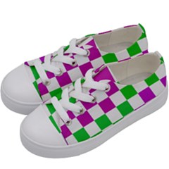 Checkerboard Again 1 Kids  Low Top Canvas Sneakers