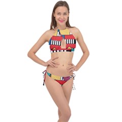 Tajah Olson Designs  Cross Front Halter Bikini Set by TajahOlsonDesigns