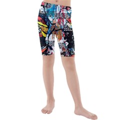 Tajah Olson Designs  Kids  Mid Length Swim Shorts by TajahOlsonDesigns