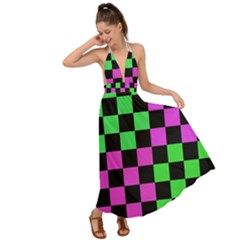 Checkerboard Again 1a Backless Maxi Beach Dress by impacteesstreetwearseven