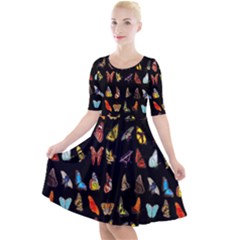 Butterfly Quarter Sleeve A-line Dress by ArtworkByPatrick