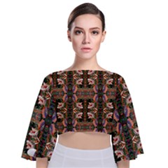 Dragons Tie Back Butterfly Sleeve Chiffon Top