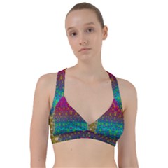 Signs Of Peace  In A Amazing Floral Gold Landscape Sweetheart Sports Bra by pepitasart