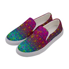 Signs Of Peace  In A Amazing Floral Gold Landscape Women s Canvas Slip Ons by pepitasart