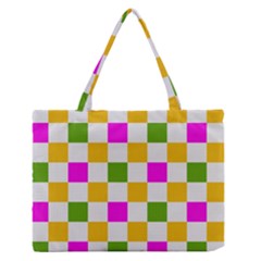 Checkerboard Again 3 Zipper Medium Tote Bag