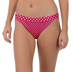 Red With White Polka Dots Band Bikini Bottom by VeataAtticus