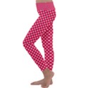 Red with White Polka Dots Kids  Lightweight Velour Classic Yoga Leggings View2