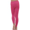 Red with White Polka Dots Kids  Lightweight Velour Classic Yoga Leggings View4