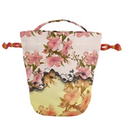 A Touch Of Vintage, Floral Design Drawstring Bucket Bag by FantasyWorld7