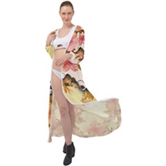 A Touch Of Vintage, Floral Design Maxi Chiffon Beach Wrap by FantasyWorld7